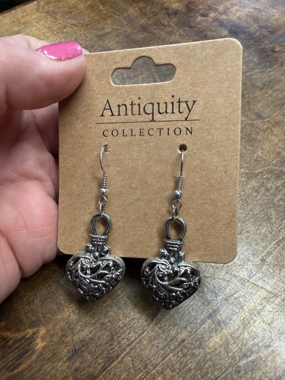 Filigree Heart Drop Earrings